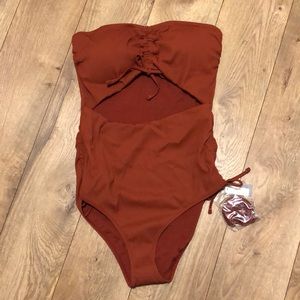 NWT Aerie ribbed cutout one piece swimsuit